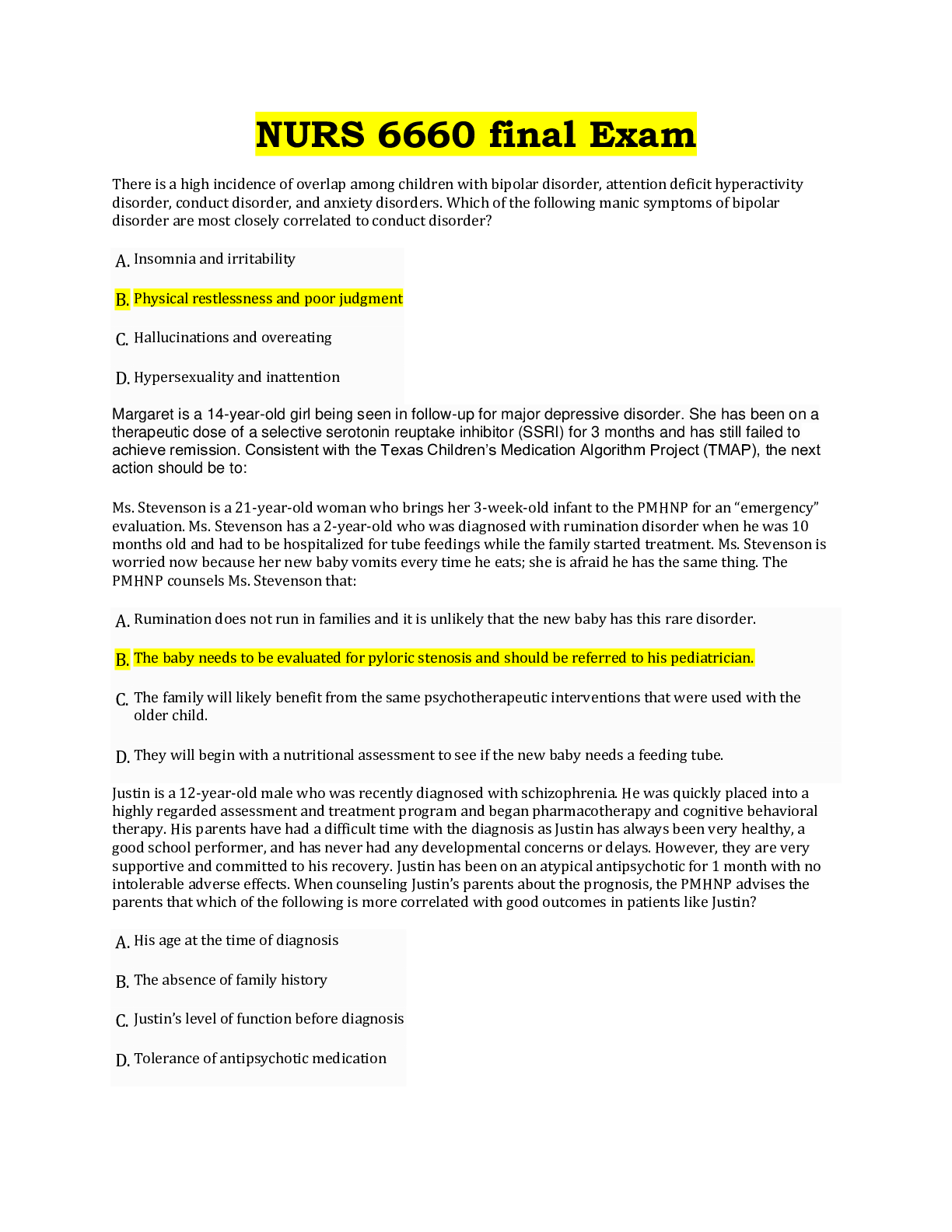 Preview image of NURS 6660 final Exam document